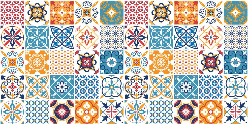 Yer Kaplama Zemin Kaplama Folyosu 65x130 cm Fayans Karo Renkli