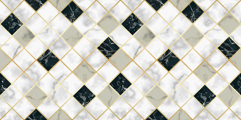 Yer Kaplama Zemin Kaplama Folyosu 65x130 cm Geometrik Çapraz Mermer