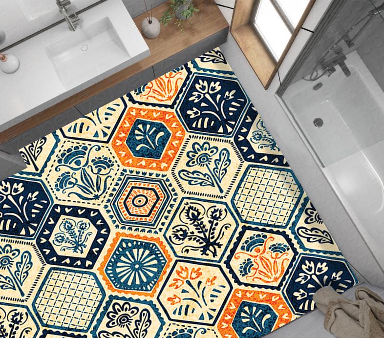Yer Kaplama Zemin Kaplama Folyosu 65x130 cm Hexagon
