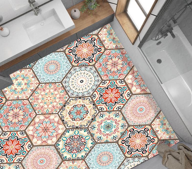 Yer Kaplama Zemin Kaplama Folyosu 65x130 cm Luxury Mandala