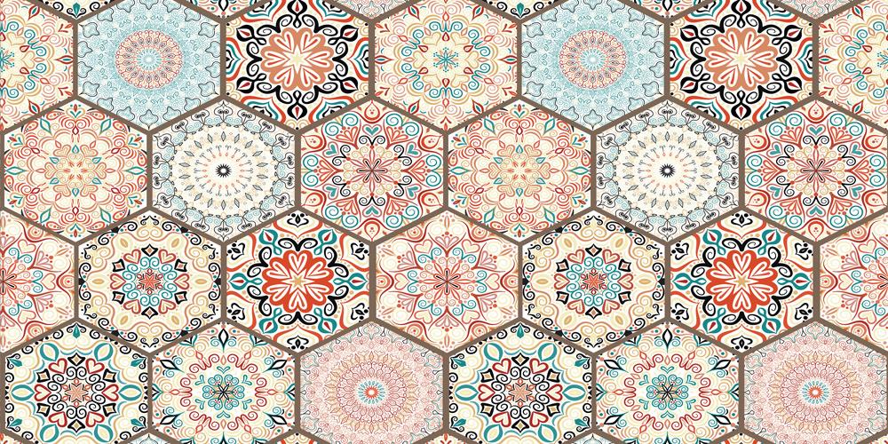 Yer Kaplama Zemin Kaplama Folyosu 65x130 cm Luxury Mandala