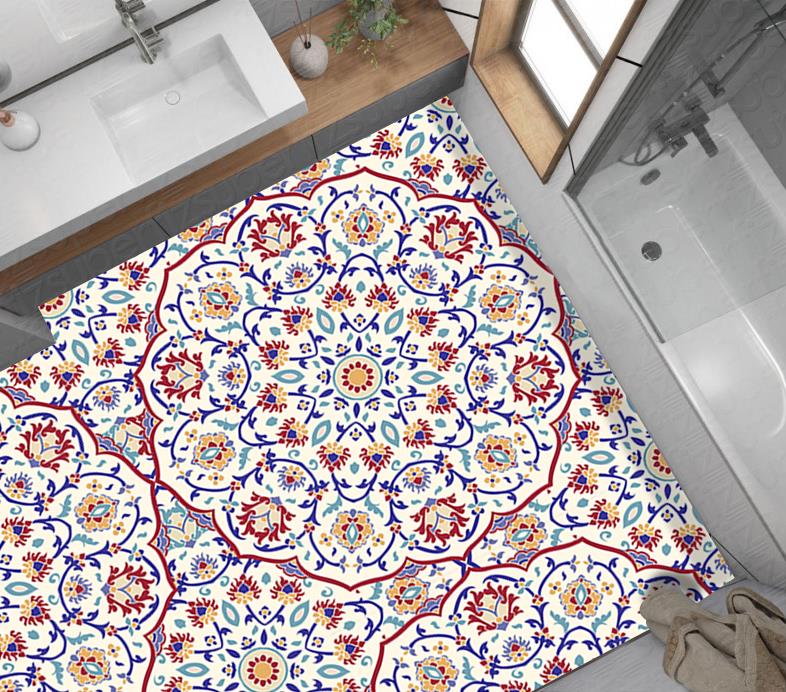 Yer Kaplama Zemin Kaplama Folyosu 65x130 cm Mandala Vintage